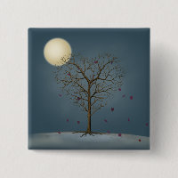 Melancholie Herzform Gestreifter Baum im Vollmond