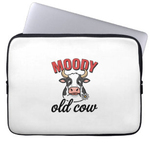 Melancholische alte Kuh Vintage lustiges Kuh-Shirt Laptopschutzhülle