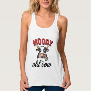 Melancholische alte Kuh Vintage lustiges Kuh-Shirt Tank Top