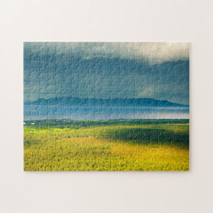 Melancholische Ansicht des Sleeping Giant am Lake Puzzle