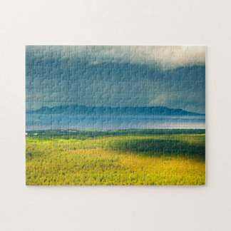 Melancholische Ansicht des Sleeping Giant am Lake Puzzle
