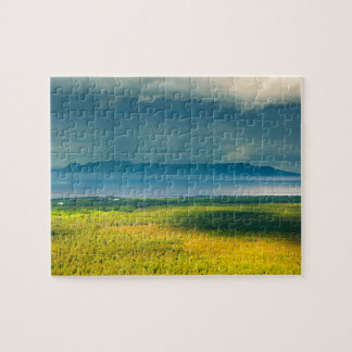 Melancholische Ansicht des Sleeping Giant am Lake Puzzle