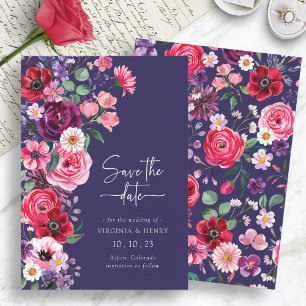Melancholische Blumenmuster Save The Date