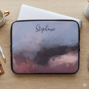Melancholische Blush Navy Abstrakte Wasserfarben-D Laptopschutzhülle