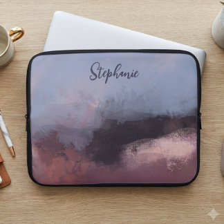 Melancholische Blush Navy Abstrakte Wasserfarben-D Laptopschutzhülle