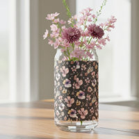 Melancholische Boho-Aquarell-Rosa-Wildblumen-Muste