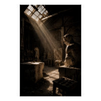 Melancholische Chiaroscuro-Skulptur Studio Fine Ar