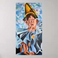 Melancholische Clown Geometrische Kunst