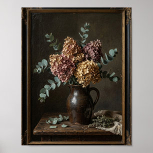 Melancholische Dunkle Pflaume Dahlie Hortensie II Poster