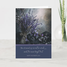 Melancholische, elegante Muttertags-Lavendel-Dunke Karte