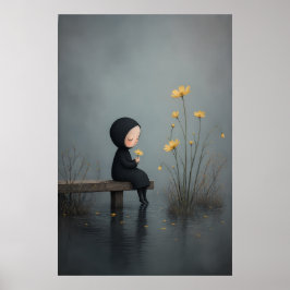 Melancholische Florale Fantasy-Wandkunstposter Poster