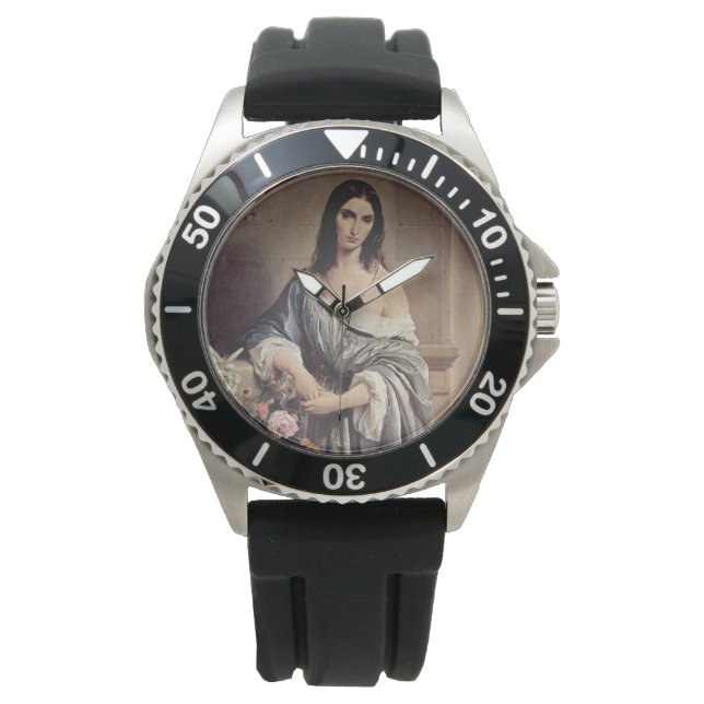 Melancholische Gedanken (von Francesco Hayez) Armbanduhr (Vorderseite)