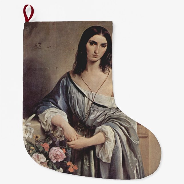 Melancholische Gedanken (von Francesco Hayez) Großer Weihnachtsstrumpf (Vorderseite)