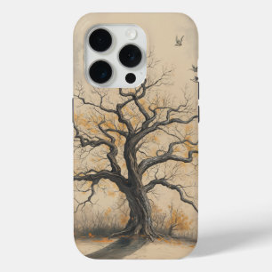 Melancholische Herbstbaum-Silhouette Vintage-Natur Case-Mate iPhone Hülle