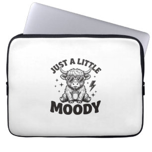 Melancholische Highland-Kuh Vintage-Stickerei-Shir Laptopschutzhülle