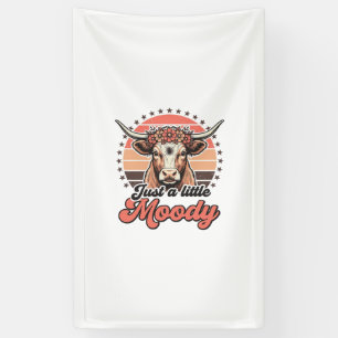 Melancholische Kuh Retro-Sonnenuntergang Vintage-G Banner