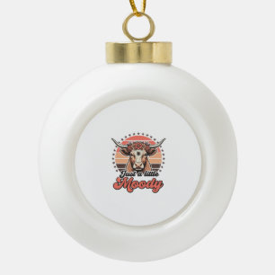 Melancholische Kuh Retro-Sonnenuntergang Vintage-G Keramik Kugel-Ornament