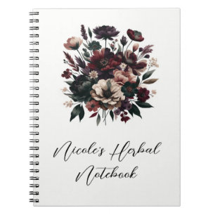 Melancholische Landgarten Blumen Boho-Hochzeit Notizblock