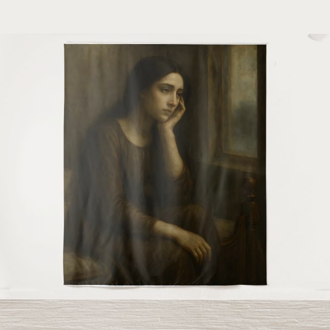 Melancholische Reflektion - Zeitloser klassischer  Wandteppich (Vorderseite)