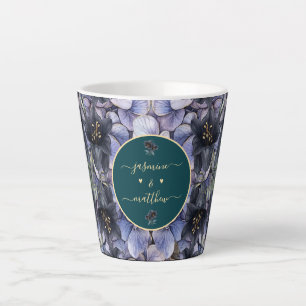 Melancholische schwarze Blumen Hochzeitspaarnamen Milchtasse