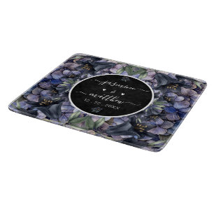 Melancholische schwarze Blumenklassiker Paarnamen Schneidebrett