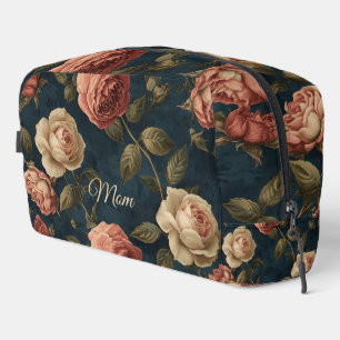 Melancholische Vintage-Blumen-Dunkle Botanik Perso Waschbeutel