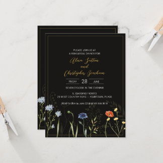 Melancholische Wildblumen Boho Botanische Probe Di