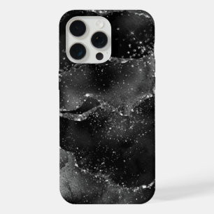 Melancholischer Achat Onyx-Schwarz-Silber-Vampir iPhone 15 Pro Max Hülle