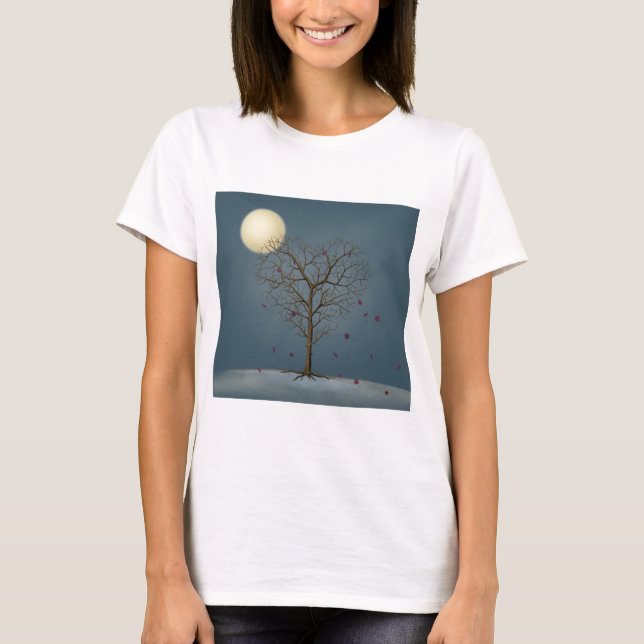 Melancholischer Herz Gestreifter Baum unter dem Vo T-Shirt (Vorderseite)