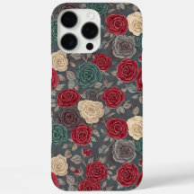 Melancholischer Vintage-Rot- und Türkis-Rosen-Blum