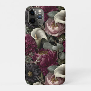 Melancholisches Blumenmuster mit Dahlien und Calla Case-Mate iPhone Hülle