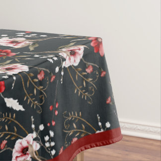 Melancholisches florales Noir-Muster Tischdecke