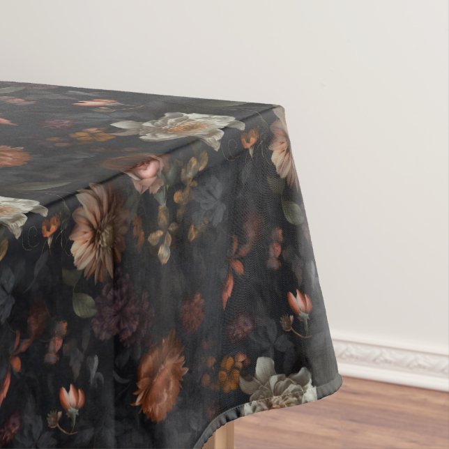 Melancholisches florales Noir-Muster Tischdecke (Beispiel)