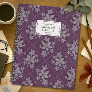 Melancholisches Lila Dunkle Blumen Vintage Benutze Notizbuch