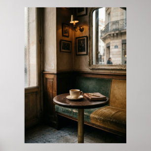 Melancholisches Pariser Café-Interieur Poster