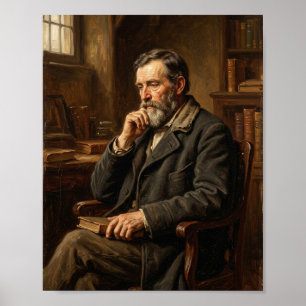 Melancholisches rustikales Porträt I Vintage-Gemäl Poster