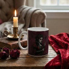 Melancholy Court Queen and Knight Gothic Fantasy Kaffeetasse