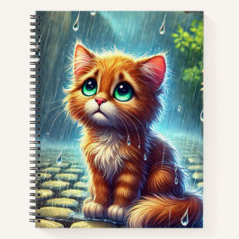 Melancholy Gray Realistic Lost Kitten Notizbuch