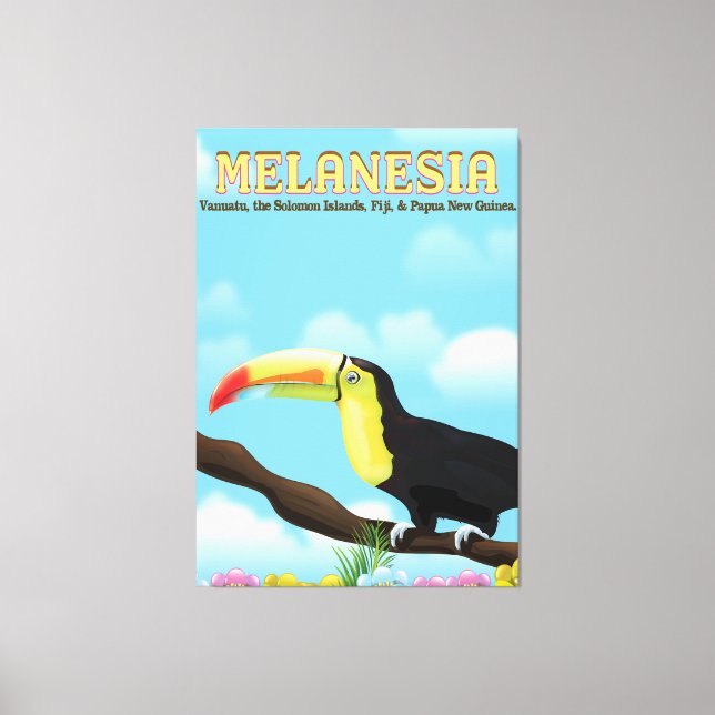 Melanesia Toucan Reiseplakat Leinwanddruck (Vorderseite)