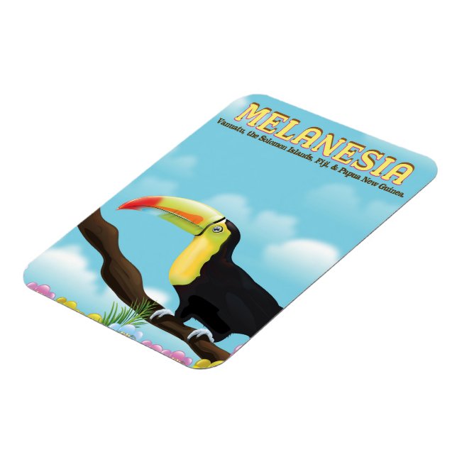 Melanesia Toucan Reiseplakat Magnet (Linke Seite)