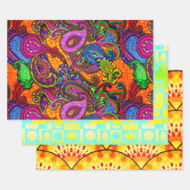 Melange Paisley Riot of Color Geschenkpapier Set