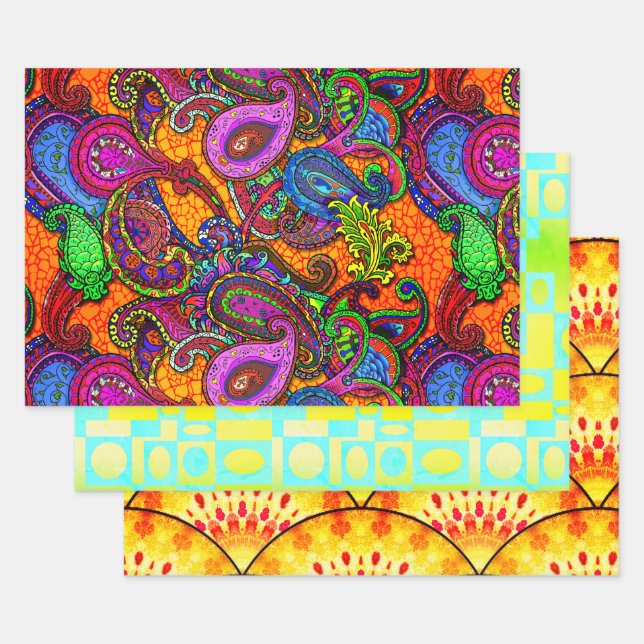 Melange Paisley Riot of Color Geschenkpapier Set (Set)