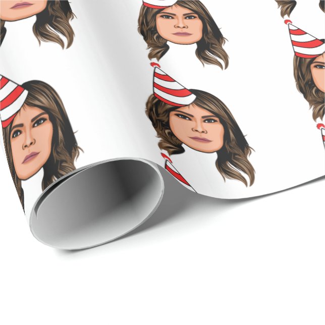 MELANIA TRUMP BIRTHTAG GESCHENKPAPIER (Rolleneckpunkt)