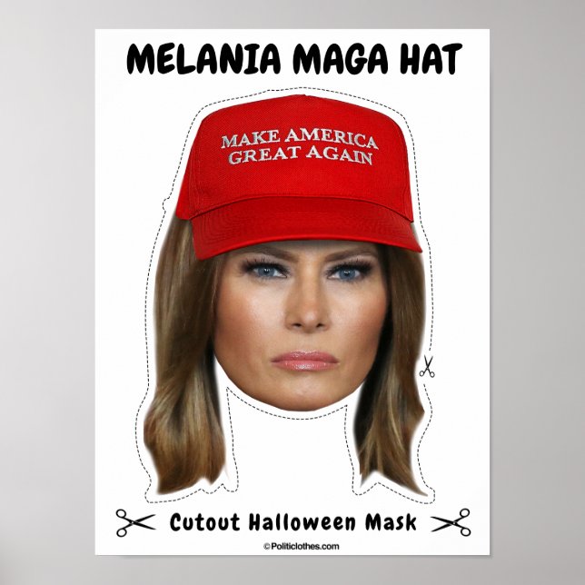 Melania Trump MAGA Hat Halloween Mask Poster (Vorne)