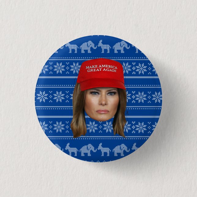 Melania Trump MAGA Weihnachten Button (Vorderseite)