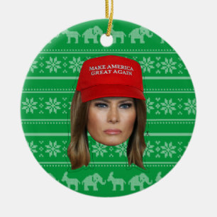 Melania Trump MAGA Weihnachten Keramik Ornament