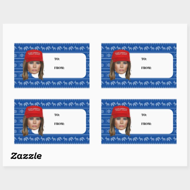 Melania Trump MAGA Weihnachten Rechteckiger Aufkleber (Blatt)