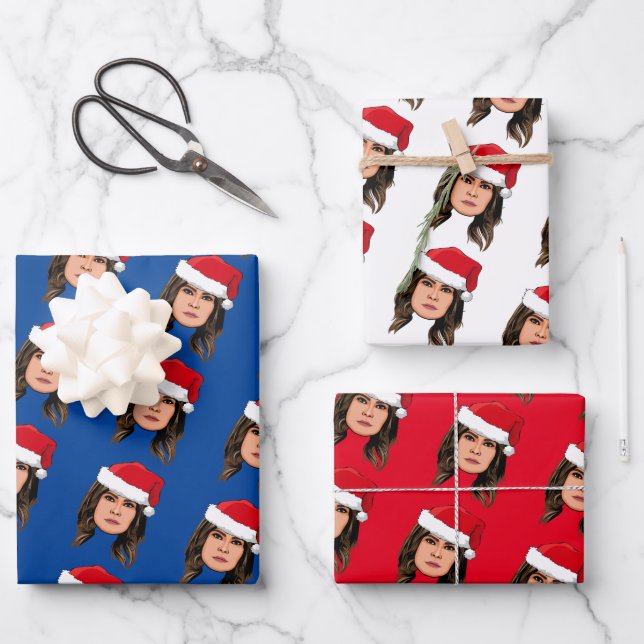 MELANIA TRUMP Weihnachten Geschenkpapier Set (Vorderseite)