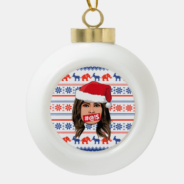MELANIA TRUMP Weihnachten Keramik Kugel-Ornament (Vorderseite)