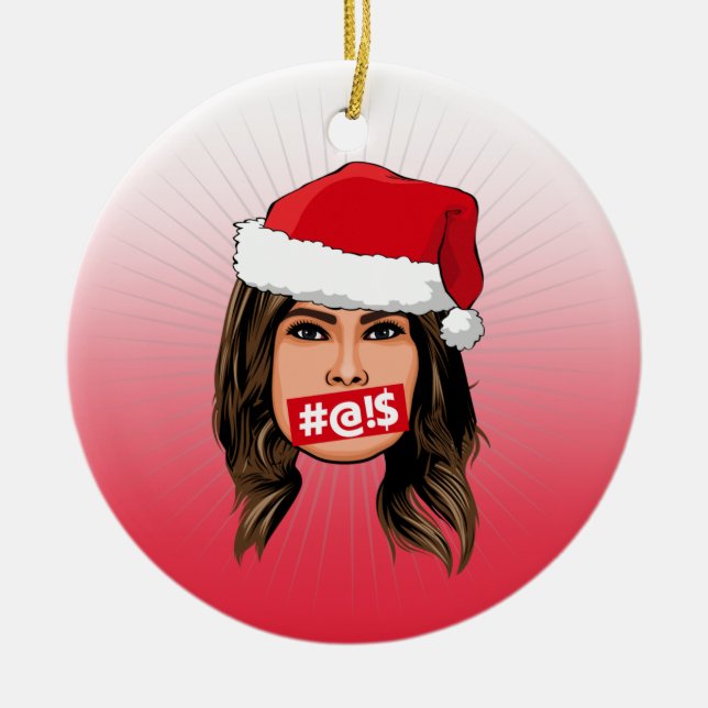 MELANIA TRUMP Weihnachten Keramik Ornament (Vorne)